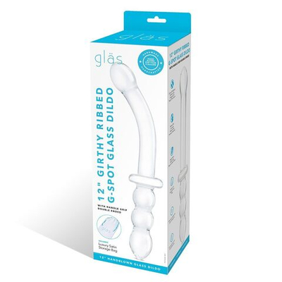 Прозрачный ребристый двусторонний стимулятор Ribbed G-Spot - 30 см. (Цвет: прозрачный)