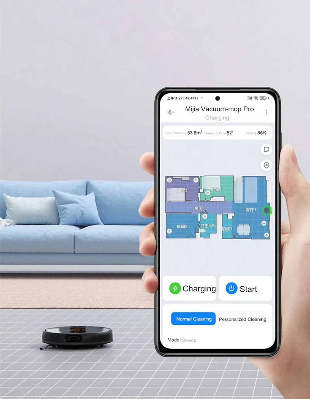 Робот-пылесос Xiaomi Mijia Sweeping Vacuum Cleaner 2 Pro (MJSTS) черный