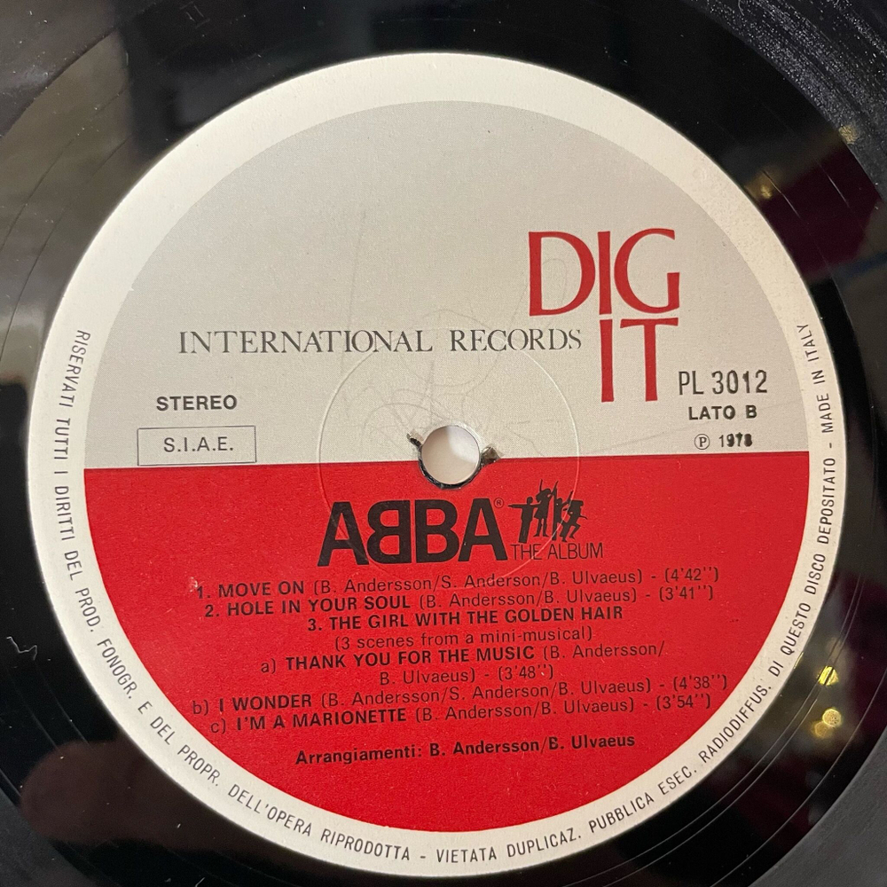 Винтажная виниловая пластинка LP ABBA АББА The Album Альбом (Италия 1978) Take A Chance On Me