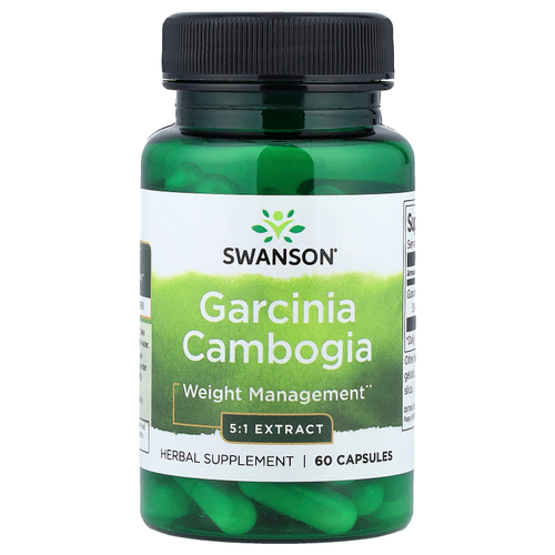 Swanson Vitamins, экстракт гарцинии камбоджийской 5:1, 60 капсул (80 мг в 1 капсуле)