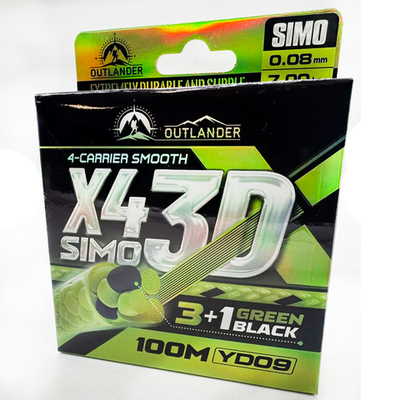 Плетеный шнур Х4 SIMO 3D - 0,08 - 100м