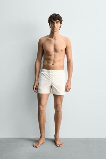 ZARA БАЗОВЫЕ ПЛАВКИ СРЕДНЕЙ ДЛИНЫ, ЭКРЮ