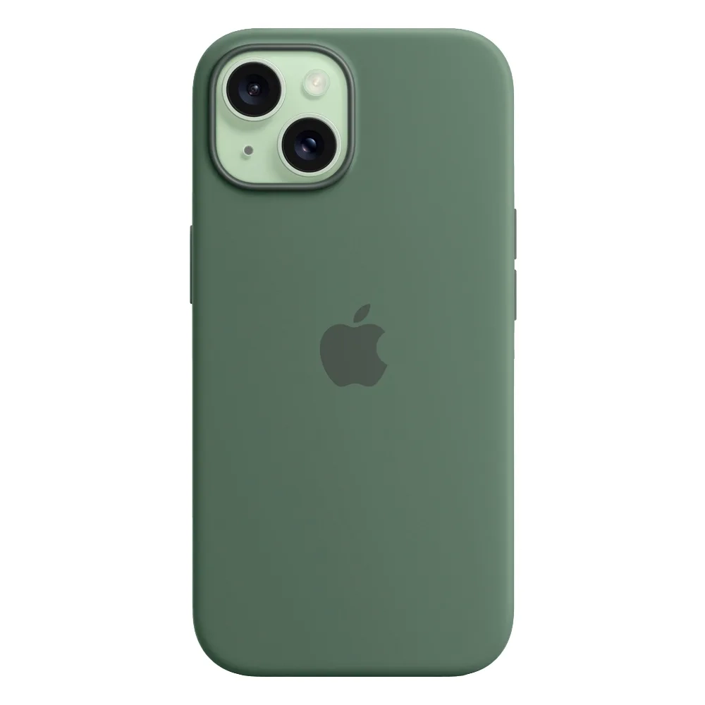 Силиконовый чехол с поддержкой MagSafe Apple Silicone Case для iPhone 15, Cypress (Кипарис)