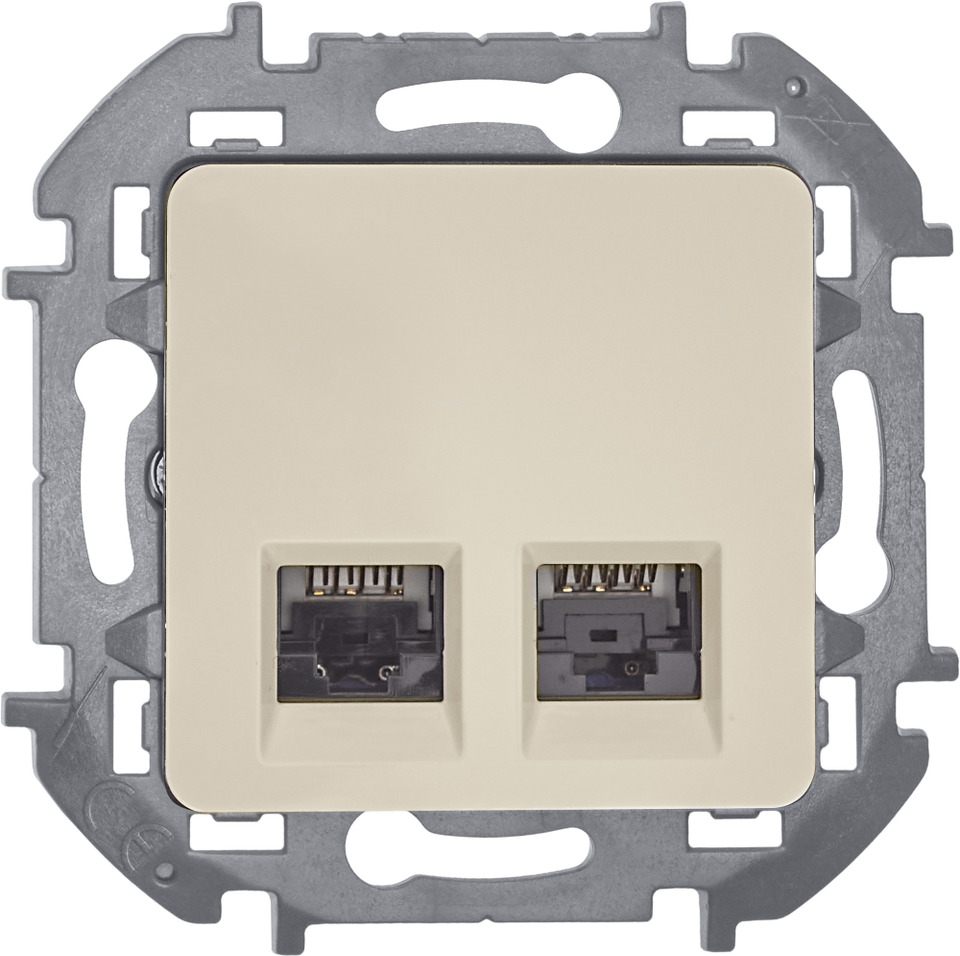 Розетка компьютерная двойная RJ45 категория 6 UTP - Legrand Inspiria - слоновая кость