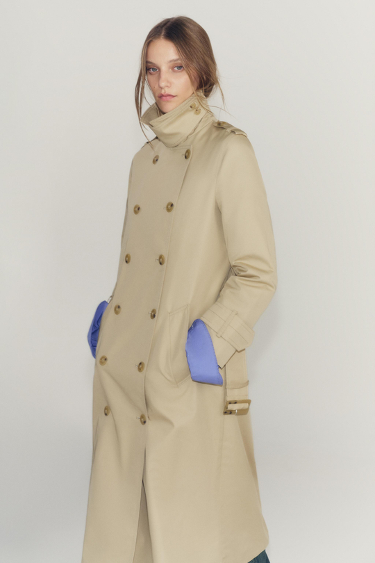 ZARA ТРЕНЧ WATER-REPELLENT С ПОЯСОМ — ZW COLLECTION, СВЕТЛЫЙ ЖЕЛТО-КОРИЧНЕВЫЙ