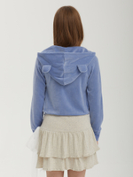 Женская Толстовка Velour Ear Zipup Crop