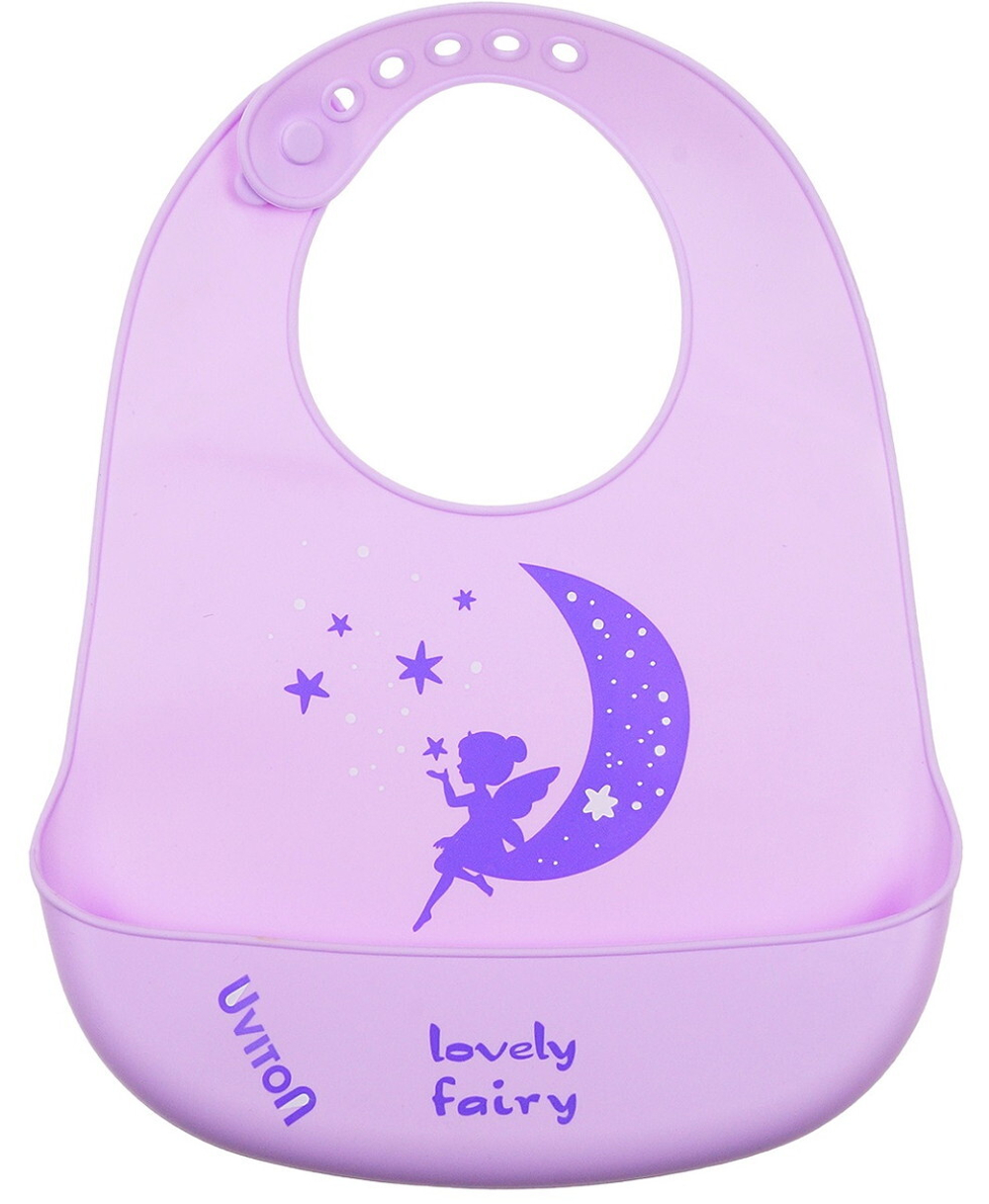 Uviton силиконовый нагрудник детский (kitty / moon / super star / wolf)