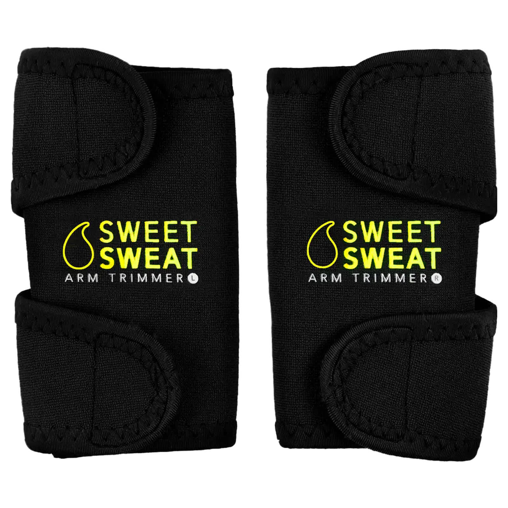 Sports Research, Sweet Sweat, триммеры для рук, средний размер, черный и желтый, 1 пара