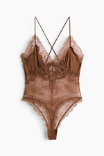 Боди из микрофибры и кружева - H&M