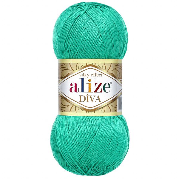 Пряжа Alize (Ализе) Diva / уп.5 мот. по 100 г, 350м, 610 изумруд А