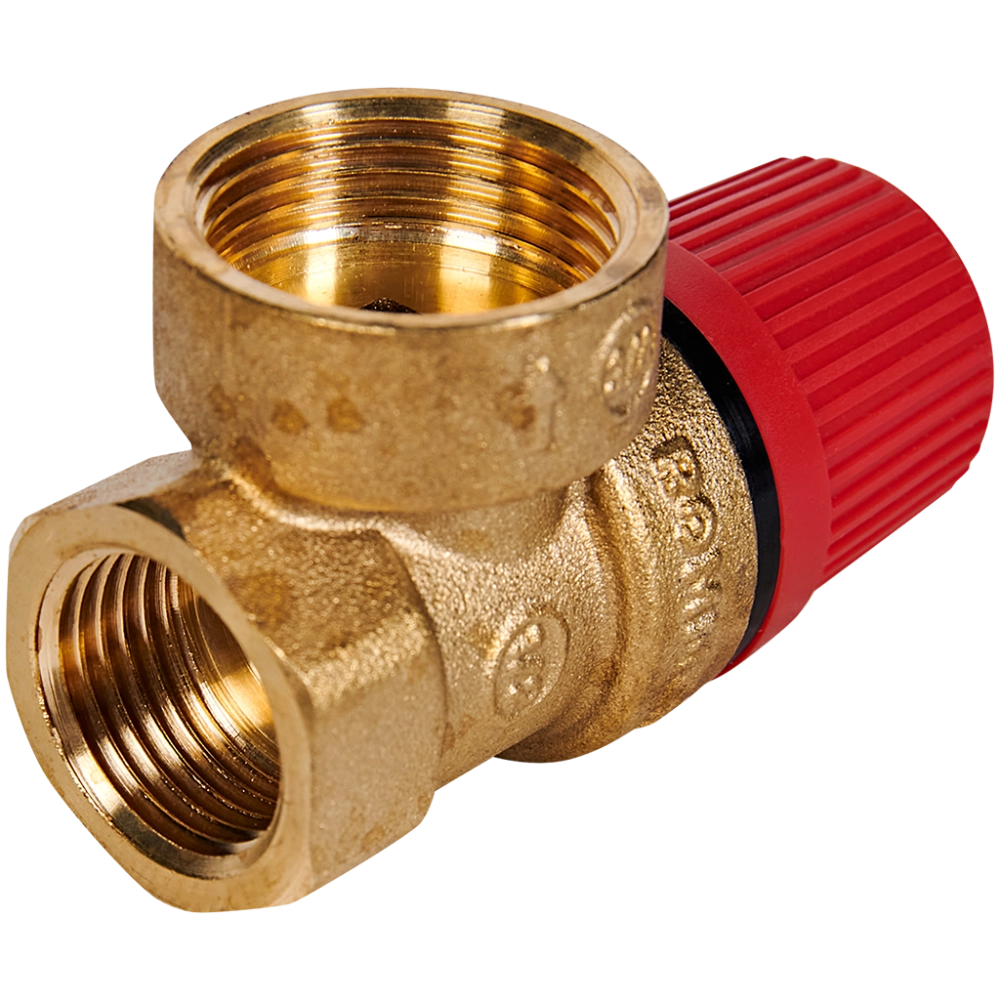 Клапан предохранительный ROMMER - 1/2", сброс 3/4" (ВР/ВР, Tmax 110°C, 2.5 бар)