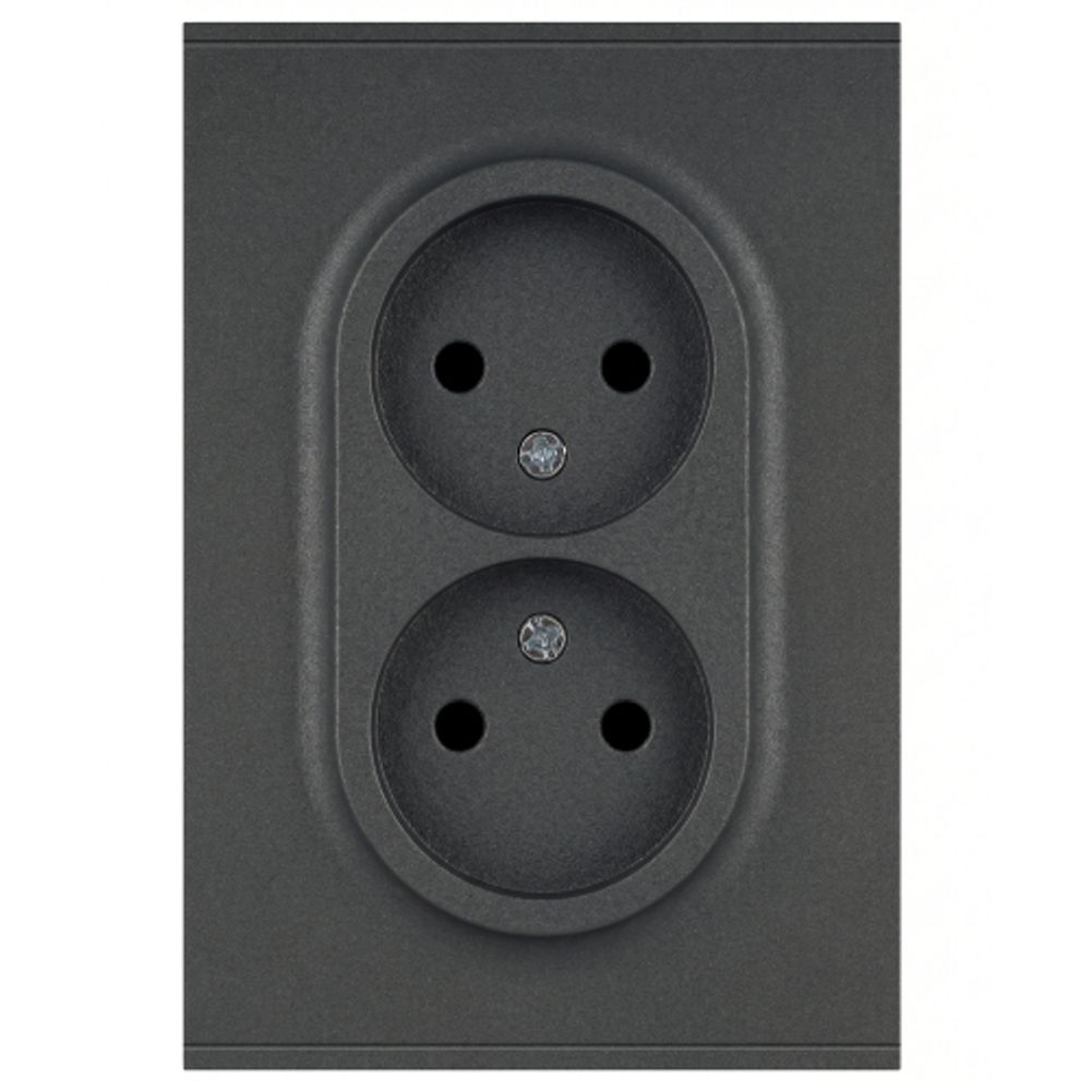 Розетка ЭРА Arktik 16-2107-06 без заземления двойная 2X2P 16А-250В графит | Эра Arktik