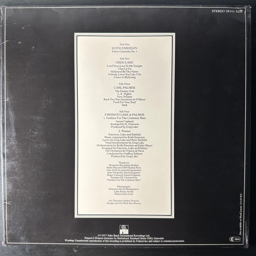 Emerson Lake & Palmer - Works (Volume 1) 2LP (Германия 1977г.)