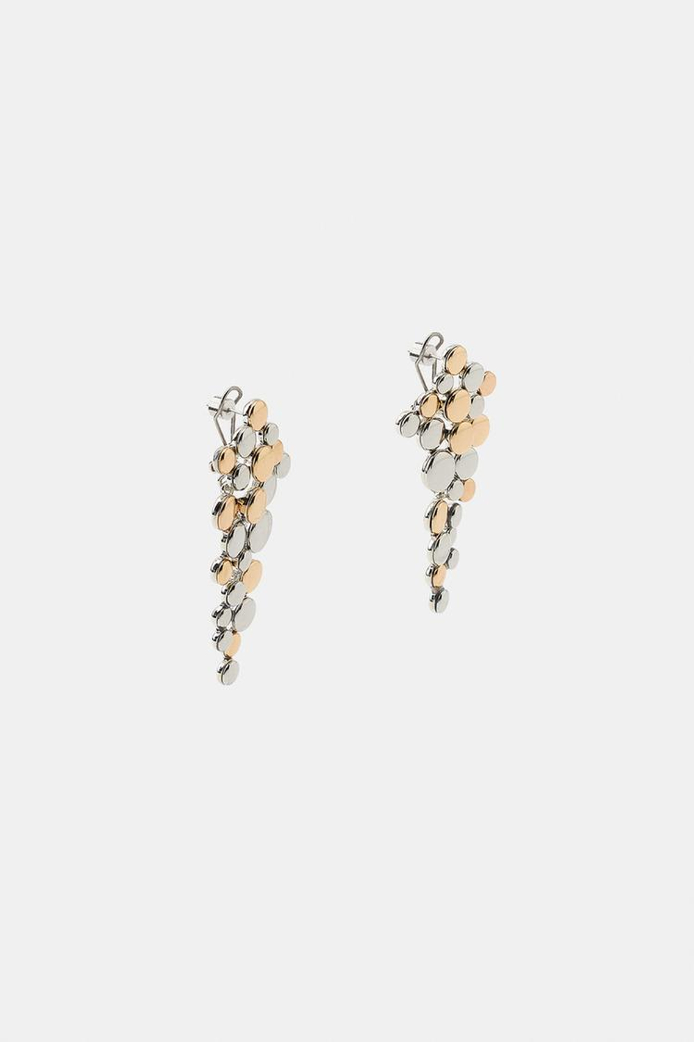 ZARA КОМБИНИРОВАННЫЕ КАСКАДНЫЕ СЕРЬГИ, ЗОЛОТОЙ/СЕРЕБРЯНЫЙ