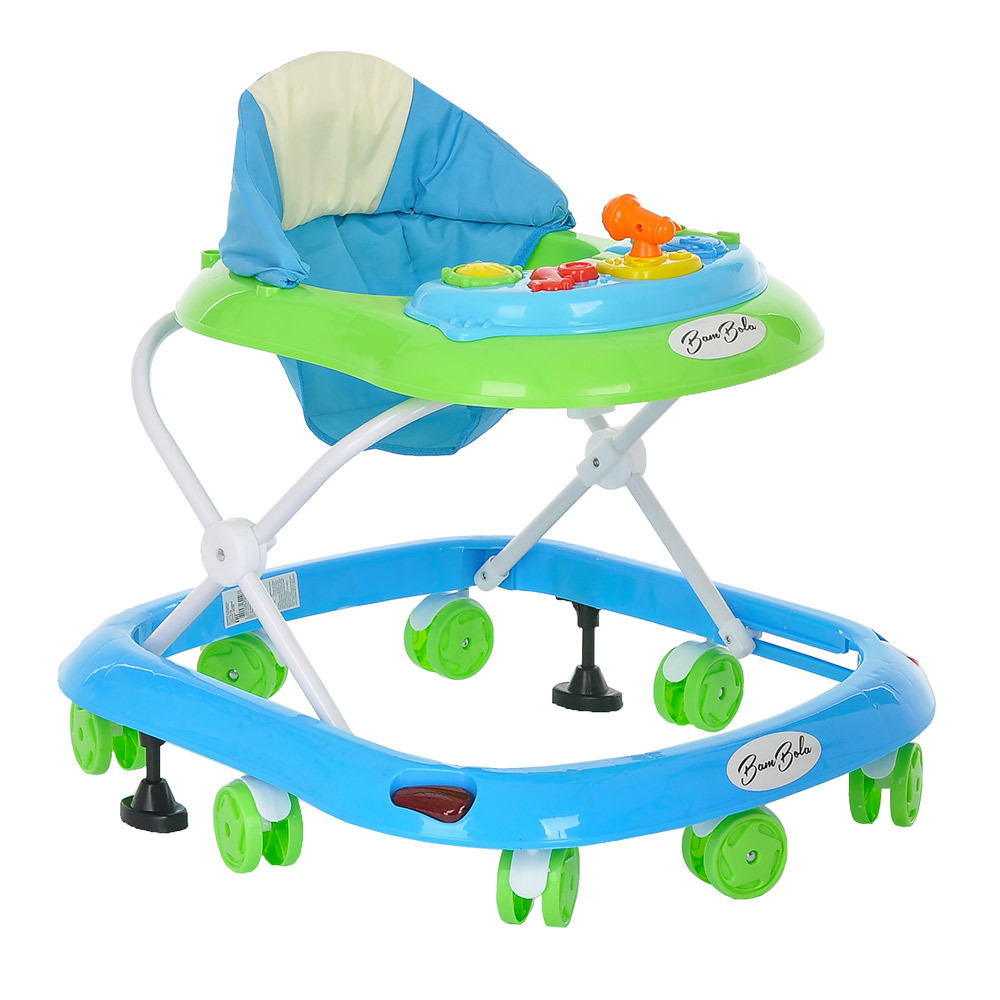 BAMBOLA Ходунки Капитан (8 колес,игрушки,муз) (60*57*57) Light blue+Green/Голубой