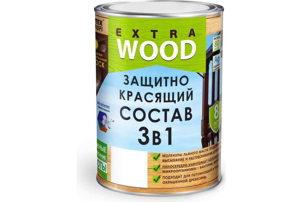 ЗАЩИТНО-КРАСЯЩИЙ СОСТАВ FARBITEX PROFI 3В1 0,8Л ТИК
