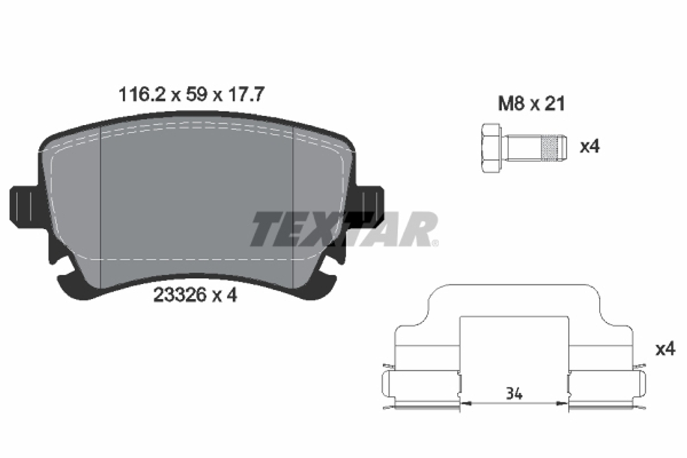 TEXTAR - 2332607-TET - Brake Pad Set, disc brake