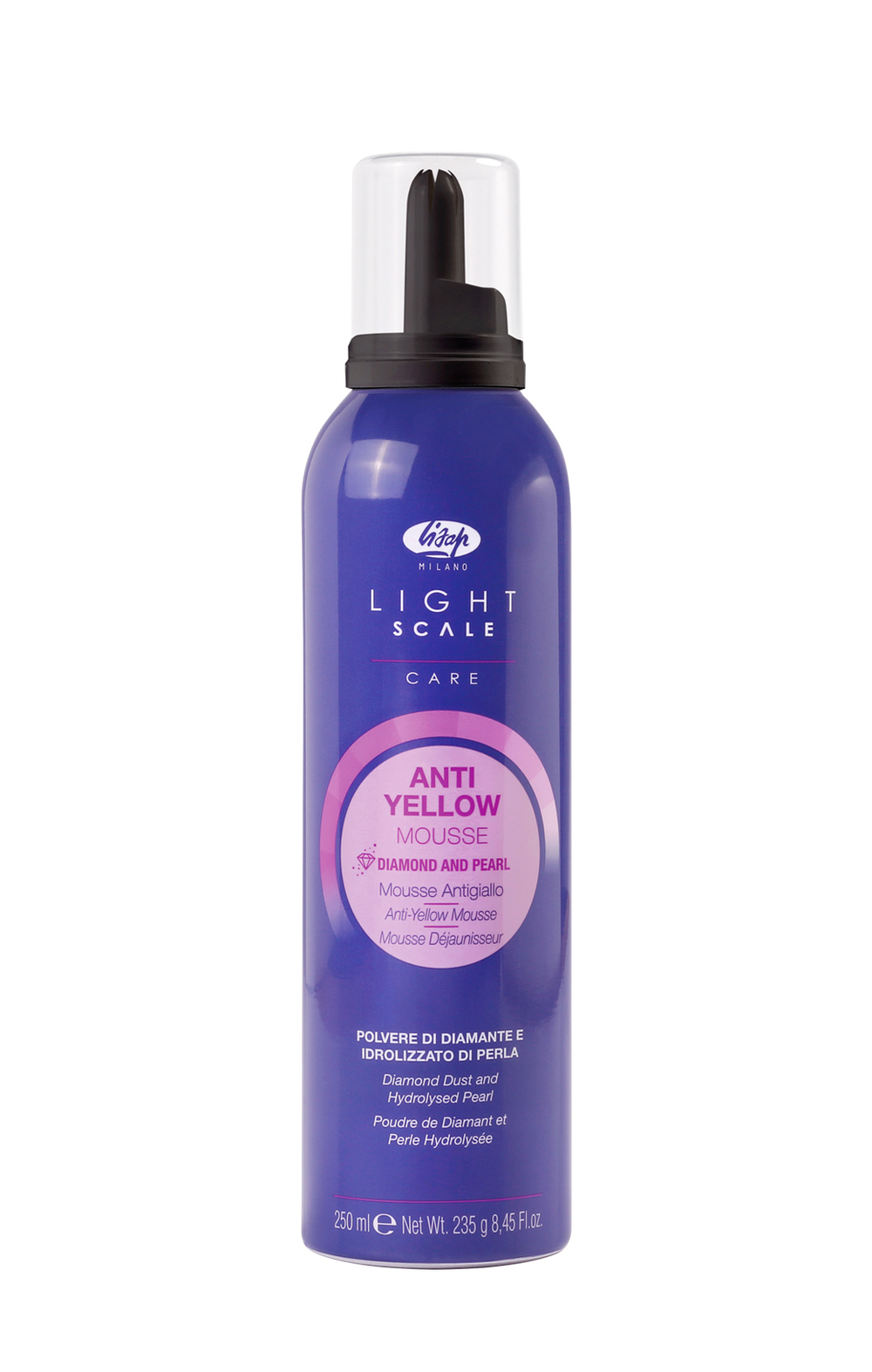 Мусс для осветленных, мелированных и седых волос Lisap Light Scale Care Anti Yellow Mousse