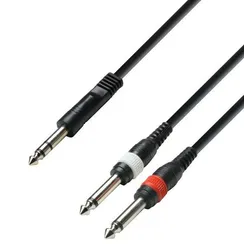 Adam Hall K3 YVPP 0100 - кабель аудио TRS (jack) stereo 6.3 mm - 2 х TRS (jack) mono 6.3 mm, 0.22 мм
