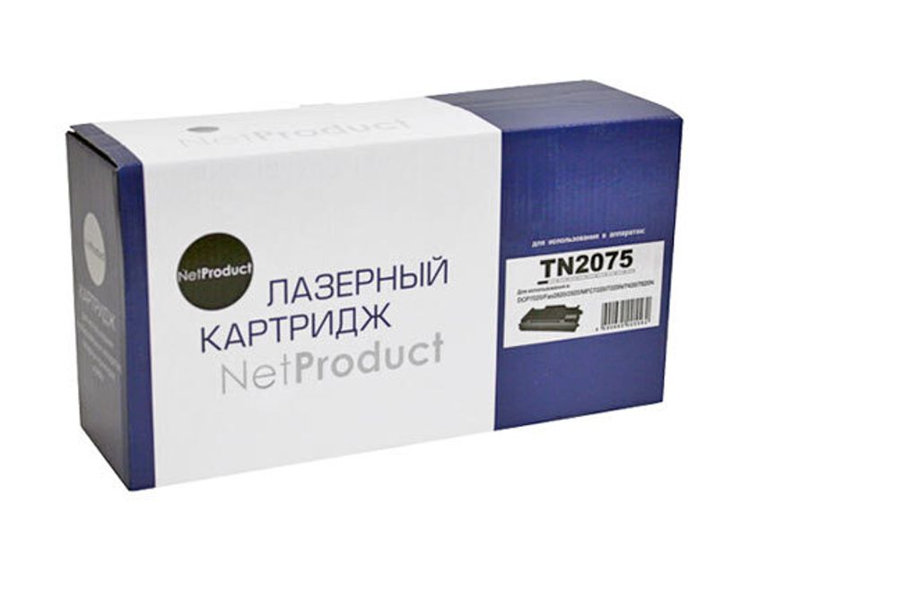 Тонер-картридж NetProduct (N-TN-2075) для Brother HL-2030/2040/2070/7010/7420/7820, 2,5K Тонер-картридж NetProduct (N-TN-2075) для Brother HL-2030/2040/2070/7010/7420/7820, 2,5K