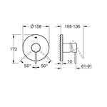 Смеситель однорычажный скрытого монтажа для душа GROHE Essence, теплый закат матовый (24168DL1)