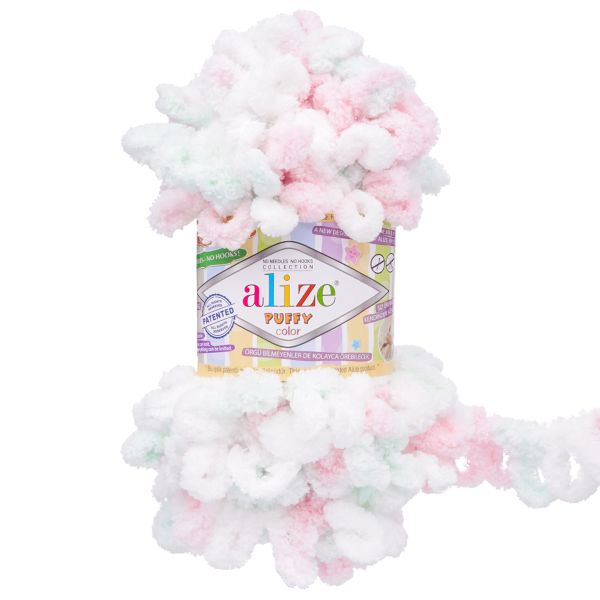 Пряжа Alize (Ализе) Puffy Color / уп.5 мот. по 100 г, 9м, 6052 секционный A
