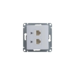 GLOSSA РОЗЕТКА двойная компьютерная RJ45+RJ45 кат. 5e, механизм, БЕЛЫЙ