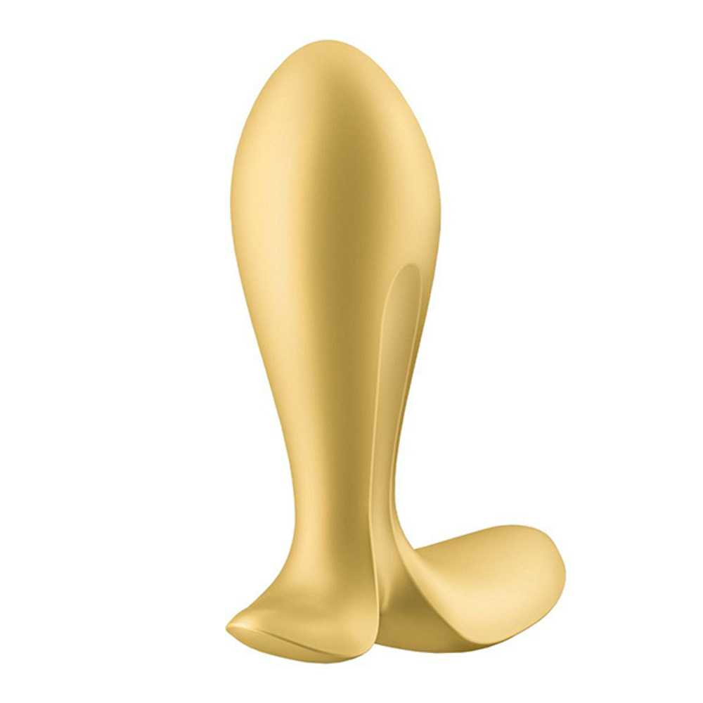 Золотистый анальный вибростимулятор 11,3см Satisfyer Intensity Plug