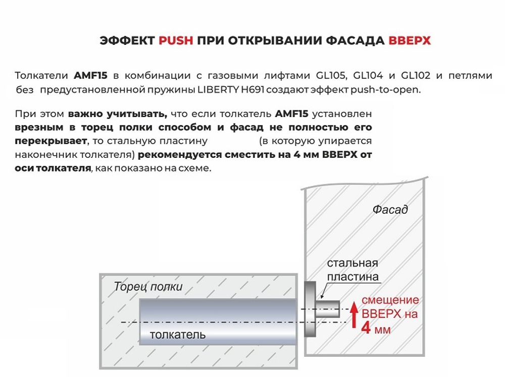 Нажимной толкатель фасадов с магнитом, длинный ход 37мм, врезной, графит d10 AMF15/GRPH, Boyard — купить в Якутске | Все для мебели
