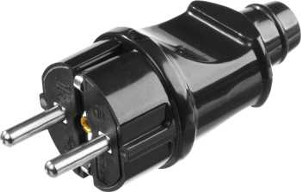 Вилка MAXElectro электрическая, 16А/220В, с заземлением, черная, STAYER, 55160-B