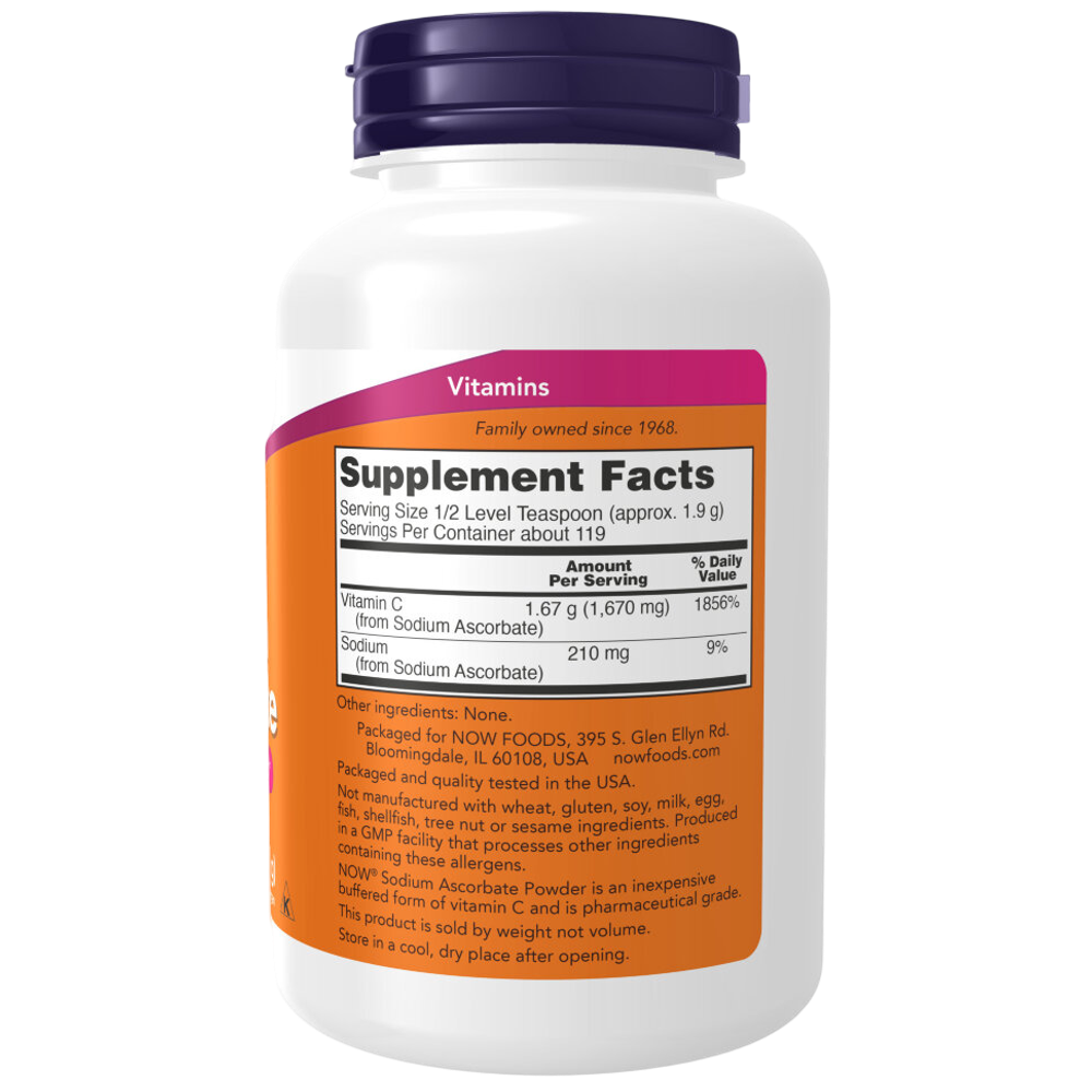 Now Foods Sodium Ascorbate 227 grams, Аскорбат Натрия , Витамин C