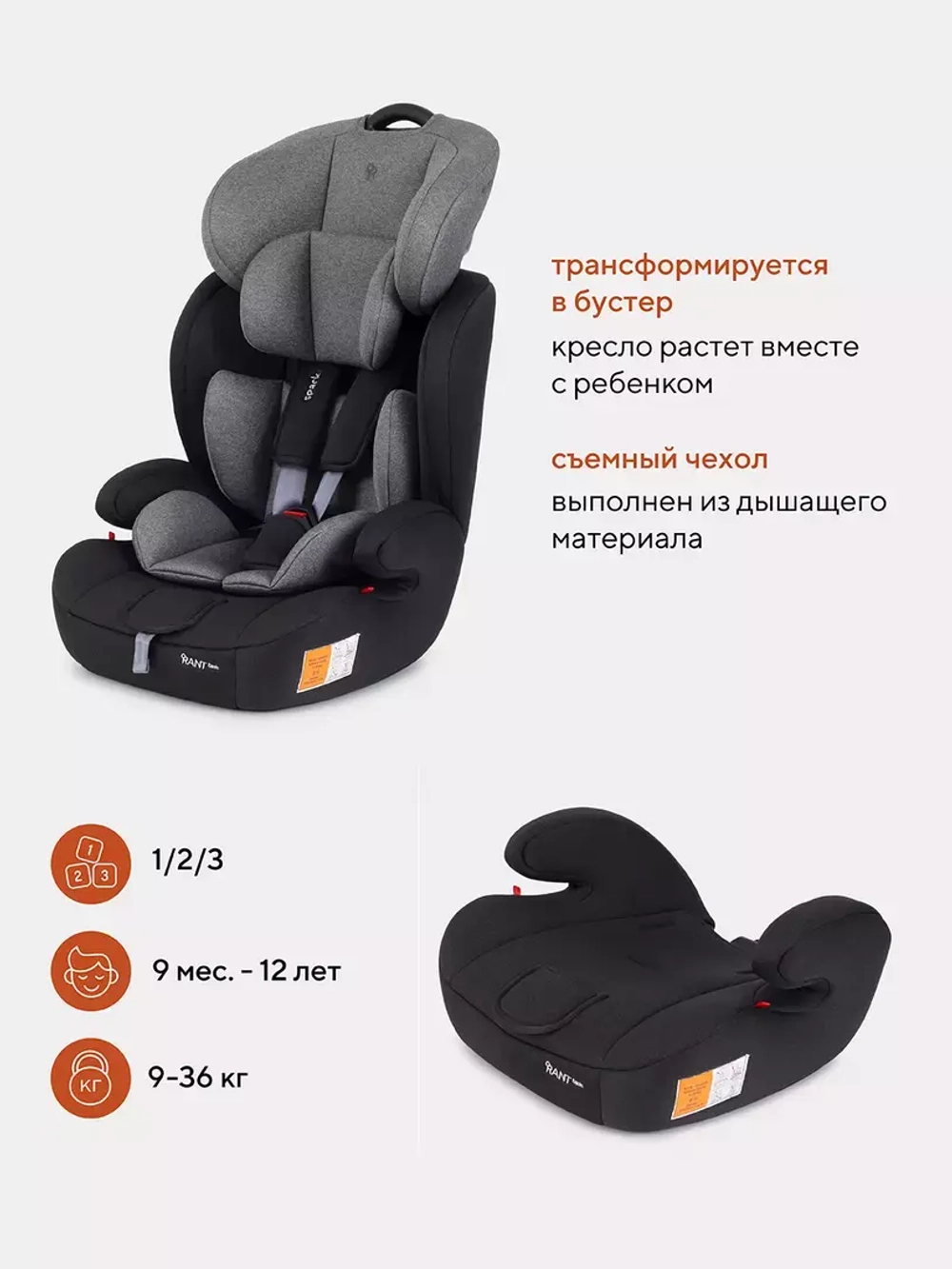 Автокресло RANT basic ZY10 "Spark" группа 1-2-3 (9-36 кг)