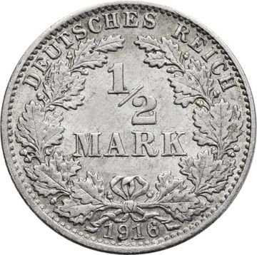 1/2 марки 1916 Германская империя "A"