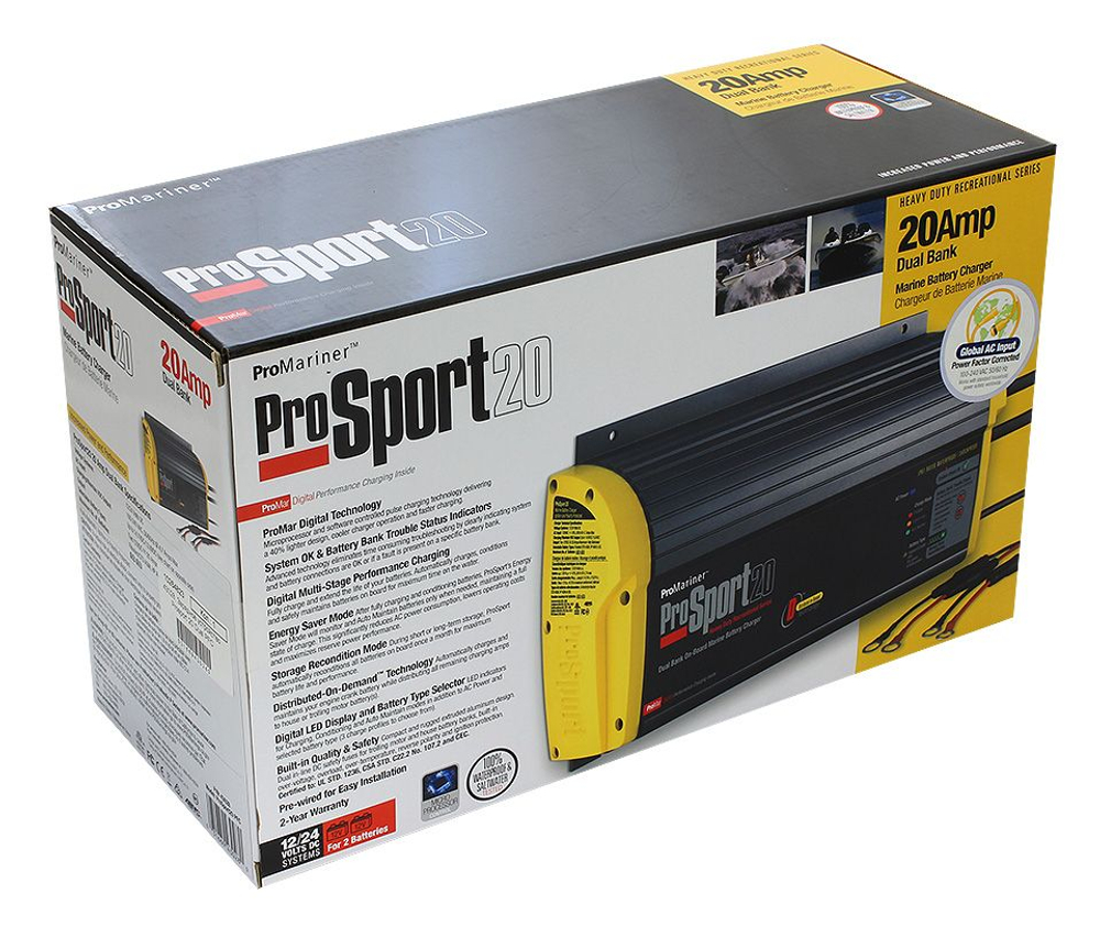 Зарядное устройство Prosport 20 Dual PFC, 20 А, 12/24 В, два зарядных выхода (10264823)