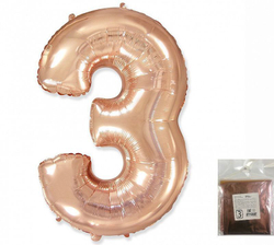 Ф ЦИФРА 3  40" Rose Gold Розовое золото