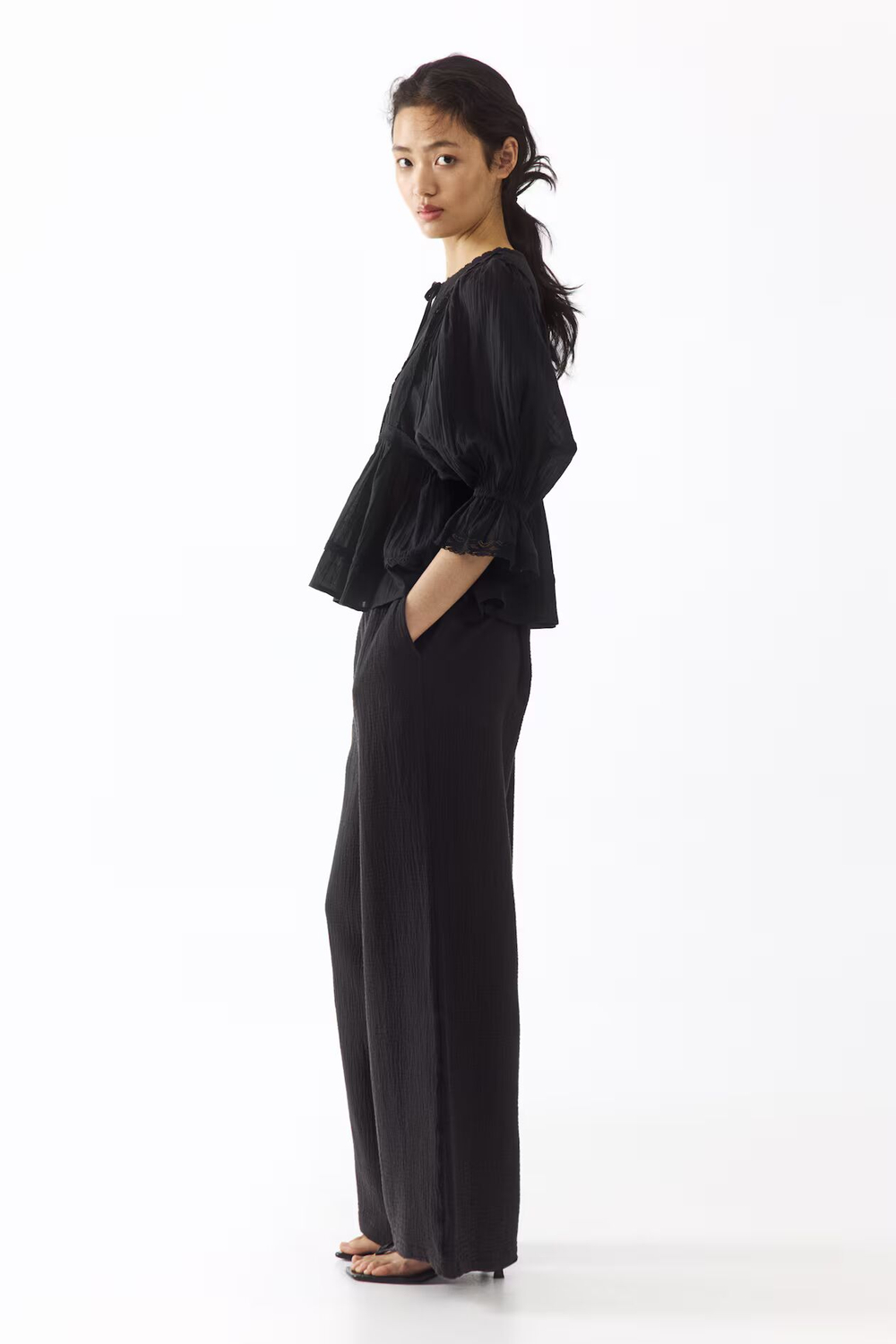 Брюки из муслина прямого кроя - H&M