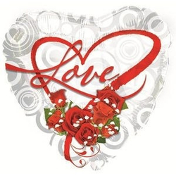 CTI Сердце С РИС 18" Узоры Любовь Love Белый
