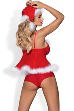 Комплект с пушком Merrily Babydoll LXL (46-48) (Цвет: красный, белый)