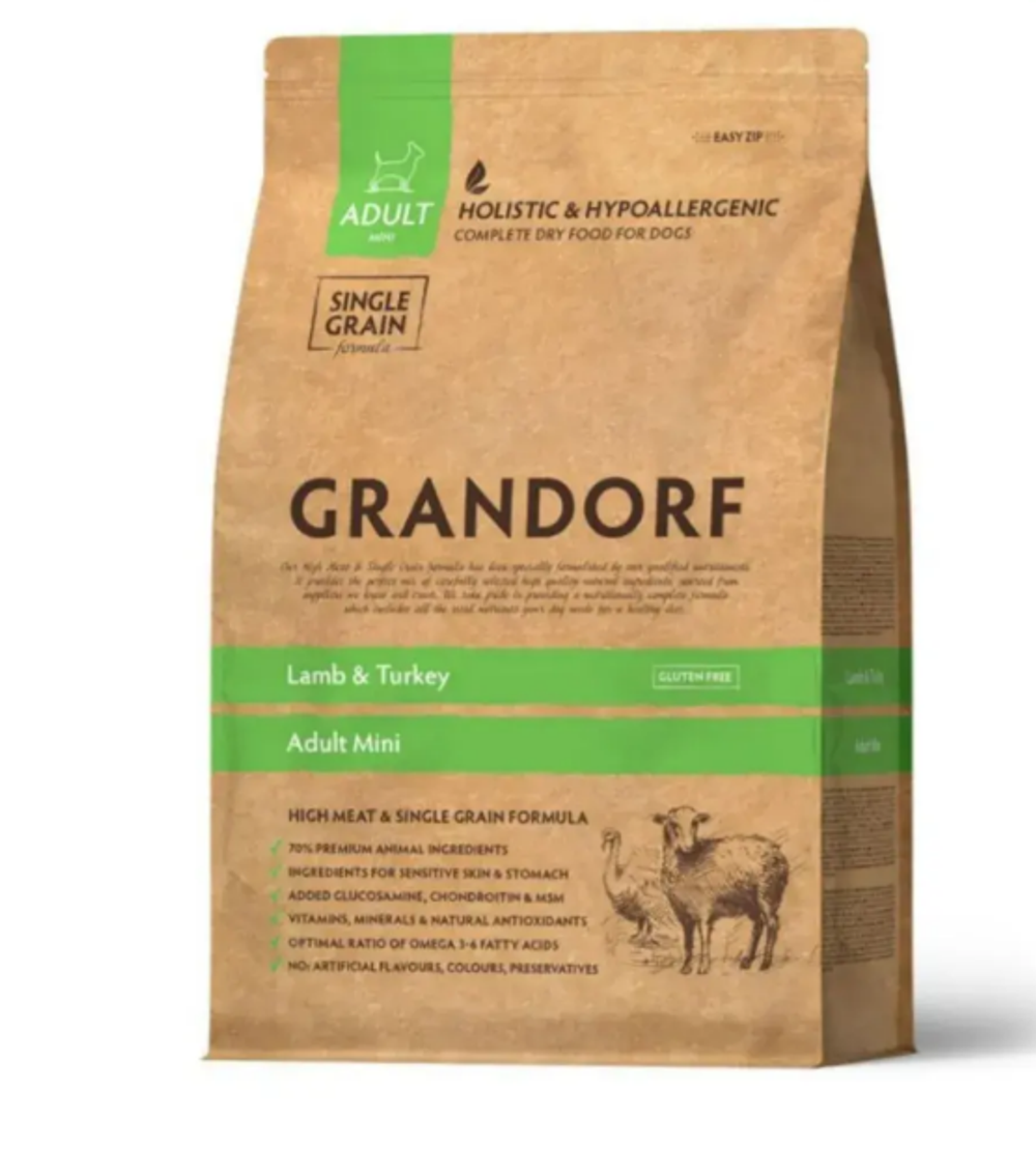 GRANDORF Lamb&Turkey Mini (Грандорф Мини) сухой корм для собак маленьких пород 8кг