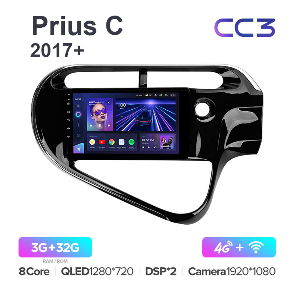 Teyes CC3 9"для Toyota Prius C 2017+ (прав)