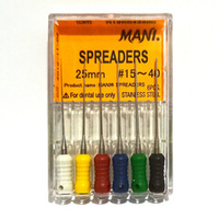Spreaders №15-40 (25мм) ассорти Mani Спредеры (6шт.) Мани, для латеральной конденсации гуттаперчи