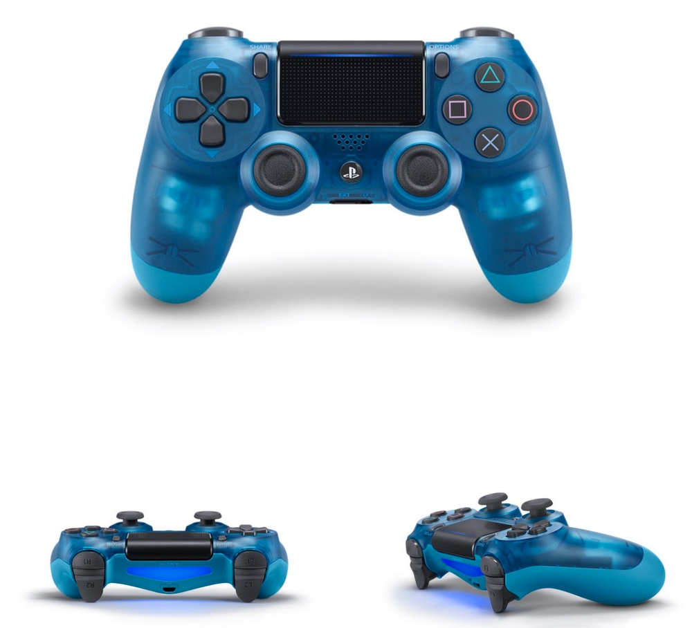 Беспроводной геймпад DualShock 4 для PS4 (Crystal Blue, 2ое поколение, China)