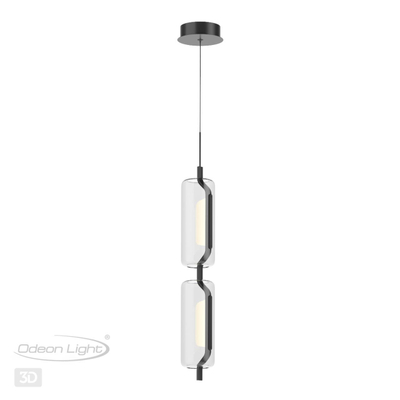 5003/20L L-VISION ODL23 391 черный матовый/прозрачный/стекло Подвес LED 20W 3000K KAVIA