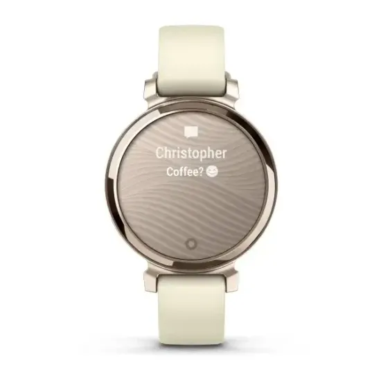 Умные часы Garmin Lily 2 кремово-золотые с кокосовым силиконовым ремешком