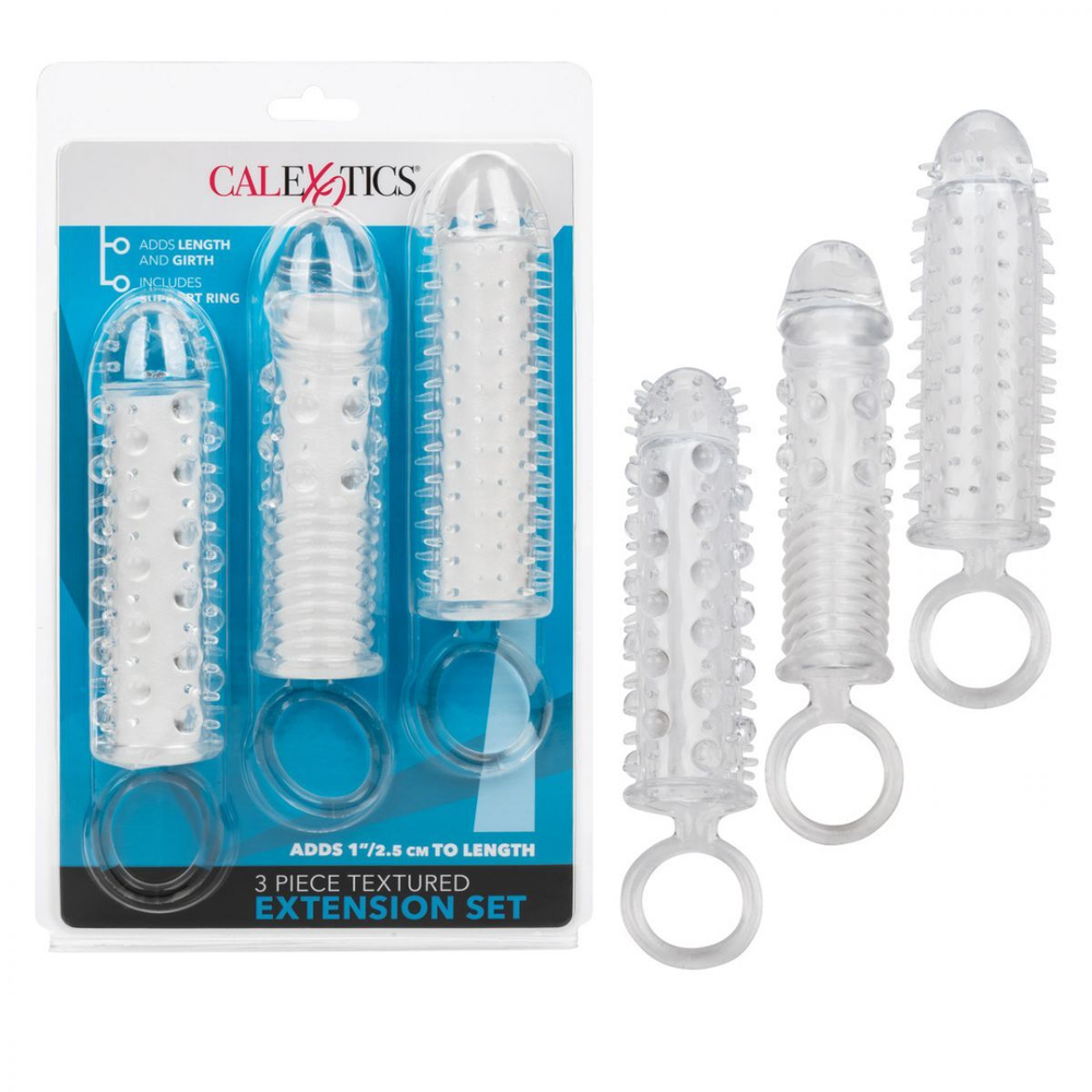 Набор из 3 прозрачных насадок 3 Piece Textured Extension Set (Цвет: прозрачный)