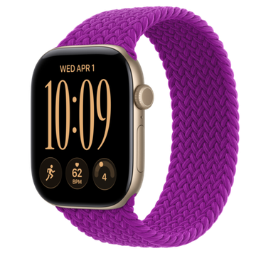 Умные часы Apple Watch Series 12 GPS + Cellular 46mm Lightgold Aluminum Case with Magenta Braided Solo Loop 3