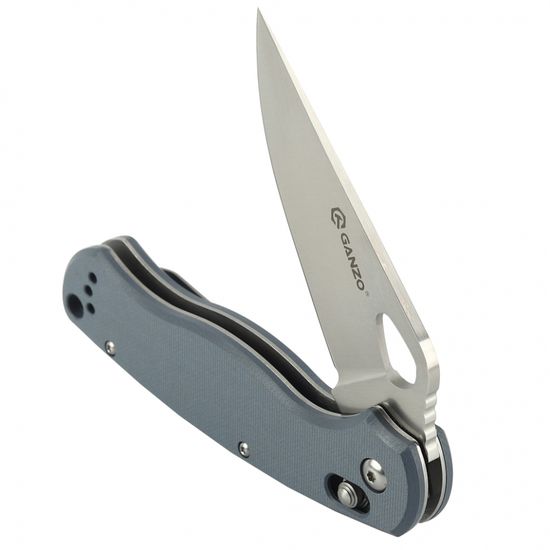Складной нож Ganzo G729 серый, G729-GY c клинком из стали 440C, рукоять G10