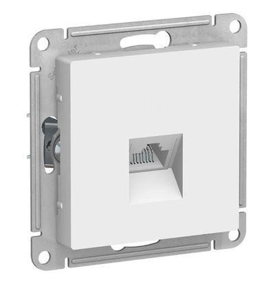 Розетка RJ45 (Schneider) Electric AtlasDesign, белая (глянцевая), механизм, ATN000183