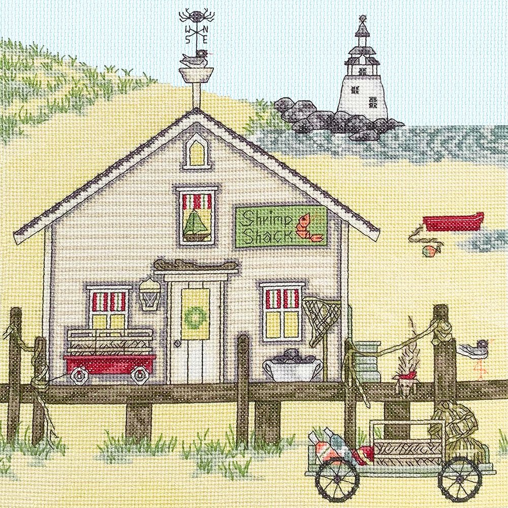 Набор для вышивания нитками Bothy Threads, Shrimp Shack, 26х26 см Набор для вышивания нитками Bothy Threads, Shrimp Shack, 26х26 см