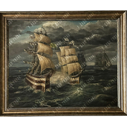 Рудикке В (?). Морское сражение. Холст, масло. Голландия. 1919.
